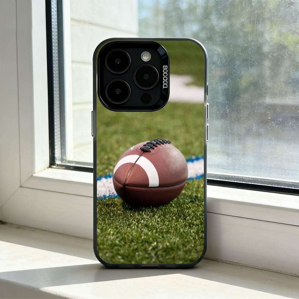 American Football Sport Phone Case For iPhone 17,16,15,14,13,12,11 Plus,Pro Max,XS,Colorful Silver Black Cover