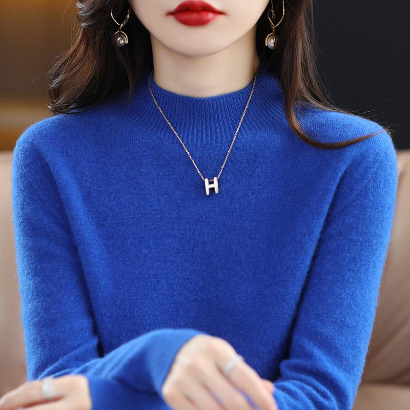 Женский свитер из 100% мериносовой шерсти, СОВРЕМЕННЫЙ НОВЫЙ зимний вязаный пуловер SAGA, осенний джемпер, женские вязаные топы с длинным рукавом