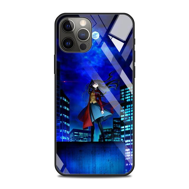 Tempered Glass Case For Iphone 12 11 Pro Max 14 13 Fundas X Xr Xs Max 8 7 6s Plus Cover Shell Fundas Fate Zero Tohsaka Rin