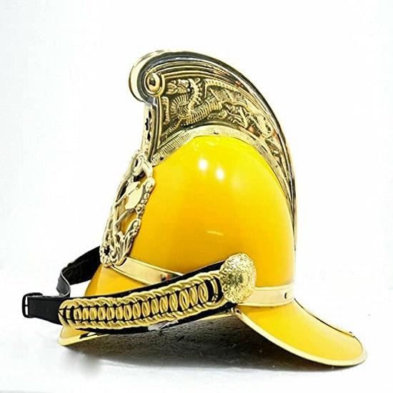Дизайнерская латунь желтая отделка винтажный стиль пожарный шлем реплика носимый подарок