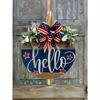 1piece Independence Day Decoration Hello Door Number Wreath Hanging Decoration Front Door Number Pendant American Celebration Wall Hanging Decoration