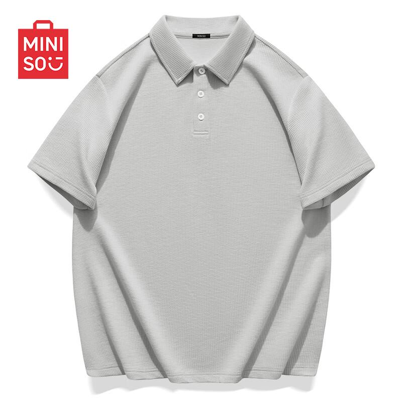 MINISO Men's 2025 Summer Waffle Knit Polo T-Shirt