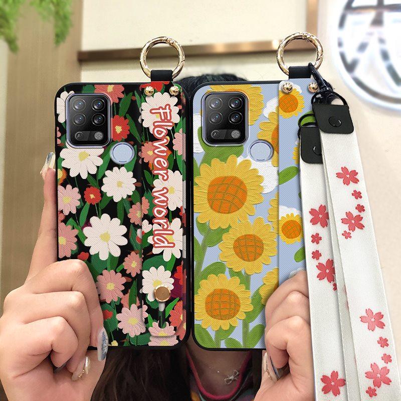 Ring Waterproof Phone Case For Tecno Pova/LD7 Anti-knock Anti-dust Lanyard Soft Case Fashion Design Durable Wristband