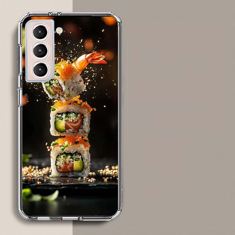Sushi in the Air Phone Case for Samsung A16 A17 A26 A36 A56 A57 A55 A54 A37 A15 A25 A35 A14 A24 A34 Galaxy Note 20 10 A07 A06 A0