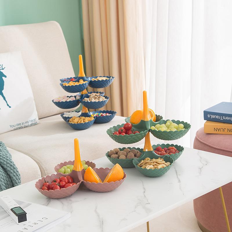 3-слойная съемная тарелка с фруктами, башня, домашняя гостиная, закуска, десерт, подставка для хранения