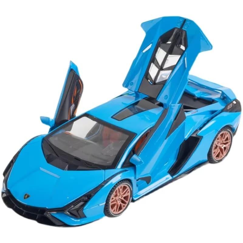 New 1:24 Lamborghini Sian FKP 37 Car Sports Car Model Diecast Sound Super Racing Car Lifting Tail Wing Hot Sale Wheels Children Boys Gift