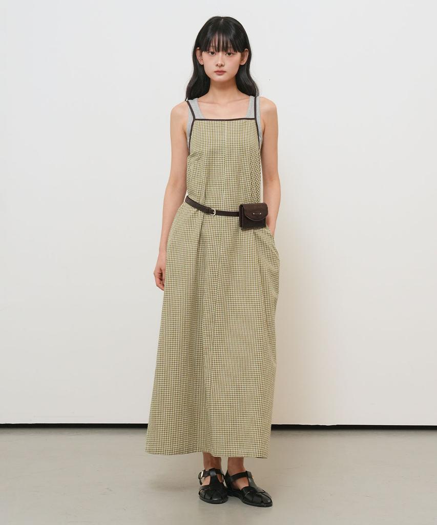 General Idea Check Sleeveless Long Dress [Green] / Gf2Lop519