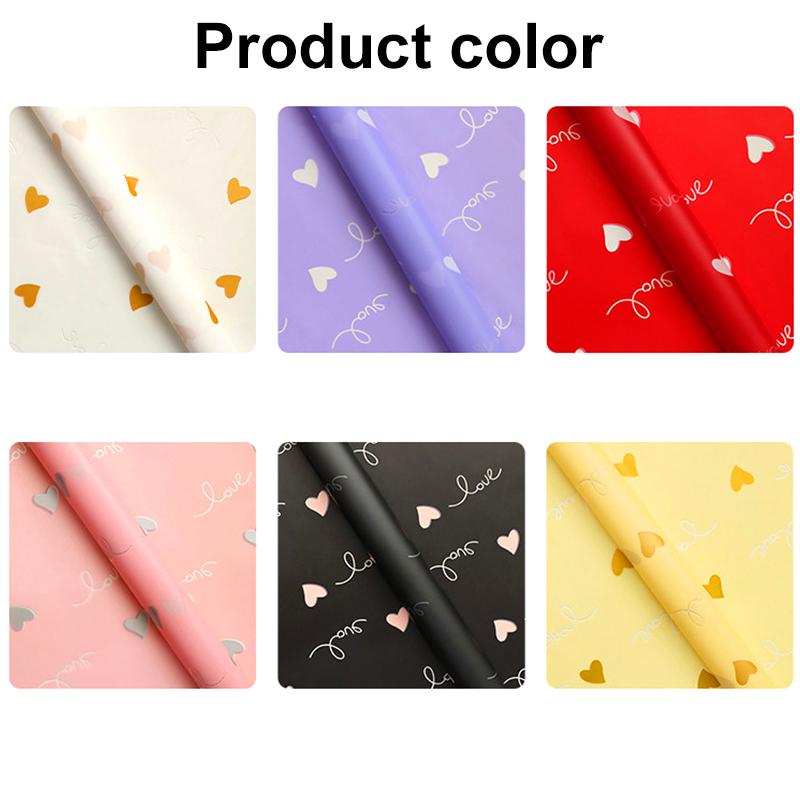 20 шт. упаковочный материал для букетов 57x57 см. Цветочная упаковка ко Дню святого Валентина. Сделай сам. Упаковка для подарков с принтом «Любовь». Цветочная упаковочная бумага.