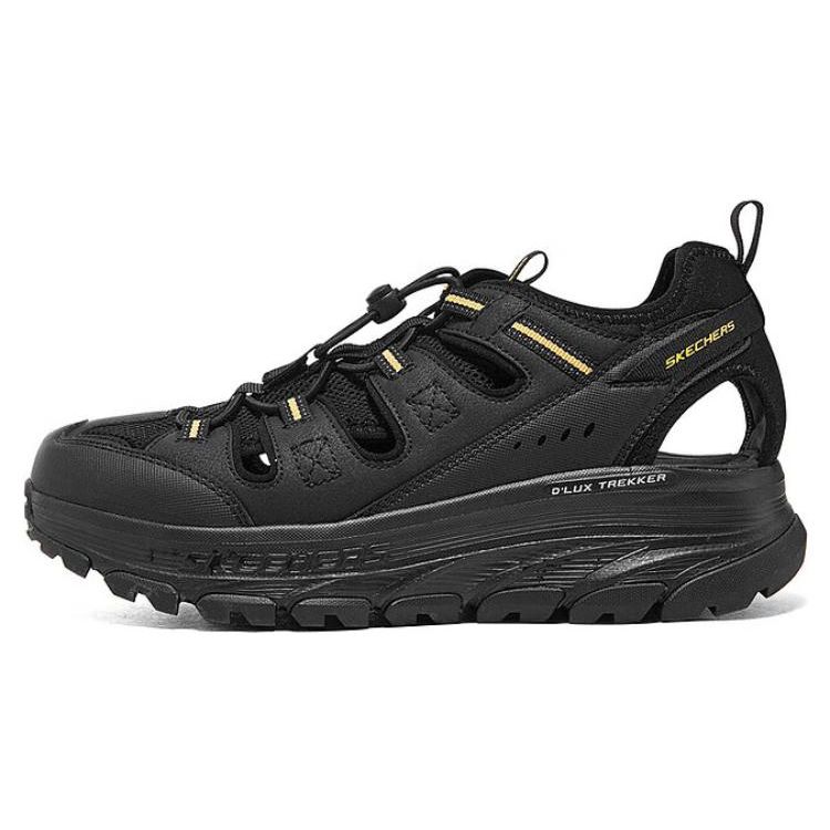 Skechers Мужские сандалии D'Lux Trekker Черно-желтые Уличные сандалии 237581-BKYL