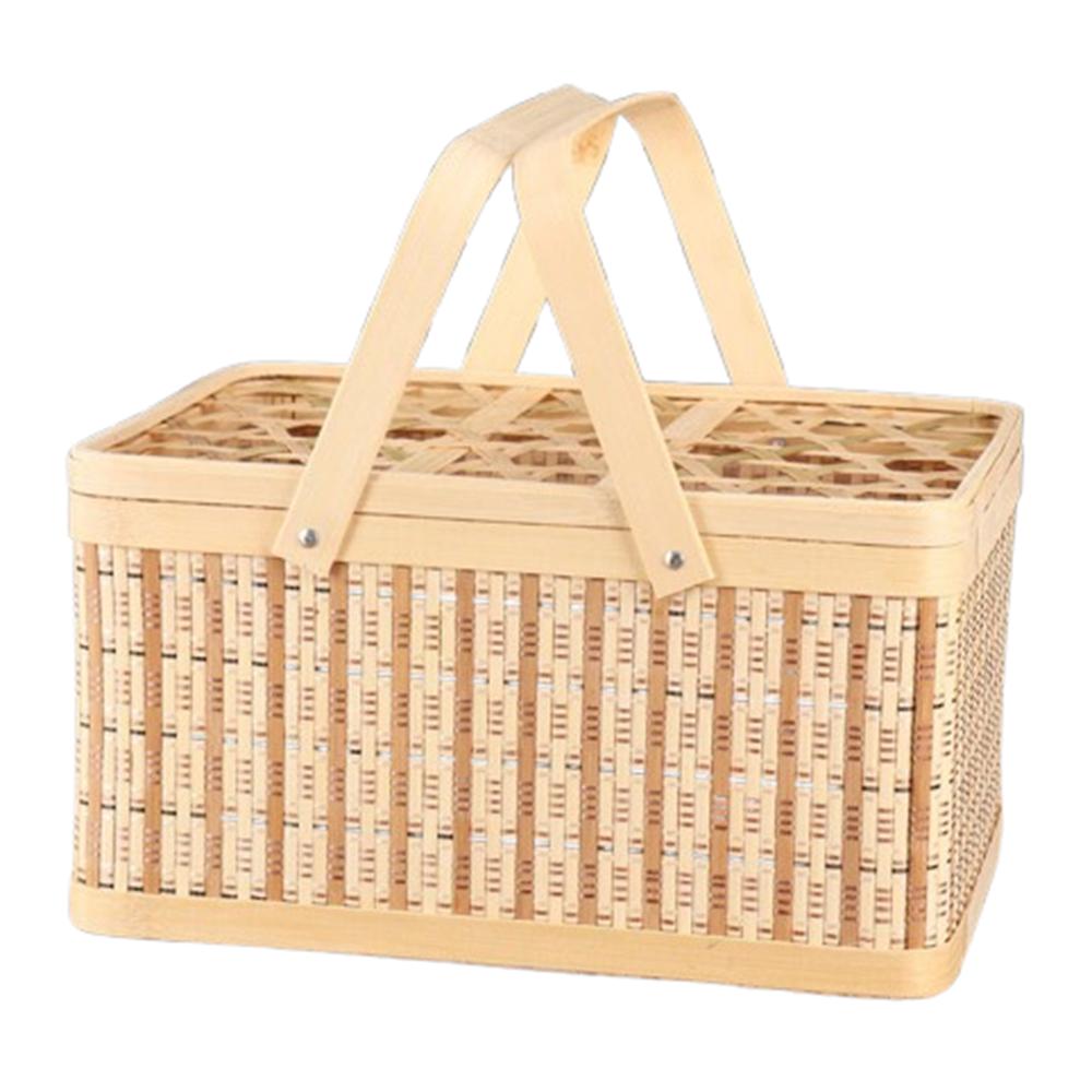 Chinese Style Moon Cake Box Vintage Bread Storage Basket Bread Organizer Egg Container Camping
