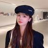 Flat Women Beanie Hat Solid Color Octagonal Caps Fashion Double-sided Beret  Girls