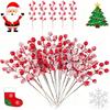 10/20 шт. Искусственные стебли красных ягод, букет, украшения для рождественской елки, для декора дома и комнаты, для поделок своими руками, новогодние подарки, аксессуары