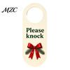 Rustic Christmas Decor Wooden Door Hanger, Santa Hat Bell Bow Hanging Sign Room for Knob, Festive Holiday Home Front Entrance Party Supplies