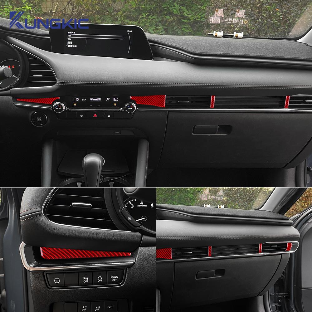 Для Mazda 3 BP Axela 2019 2020 2021 2022 2023 2024 2025 LHD RHD Автомобильная Центральная Консоль Наклейка из Настоящего Мягкого Углеродного Волокна Аксессуары