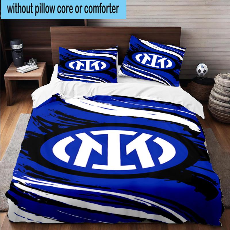 3pcs F.C. Internazionale Milano Printed Bedding Set Duvet Cover Closure Includes 1 Duvet Cover & 2 Pillowcases Bedding Sets Home Decor Gifts
