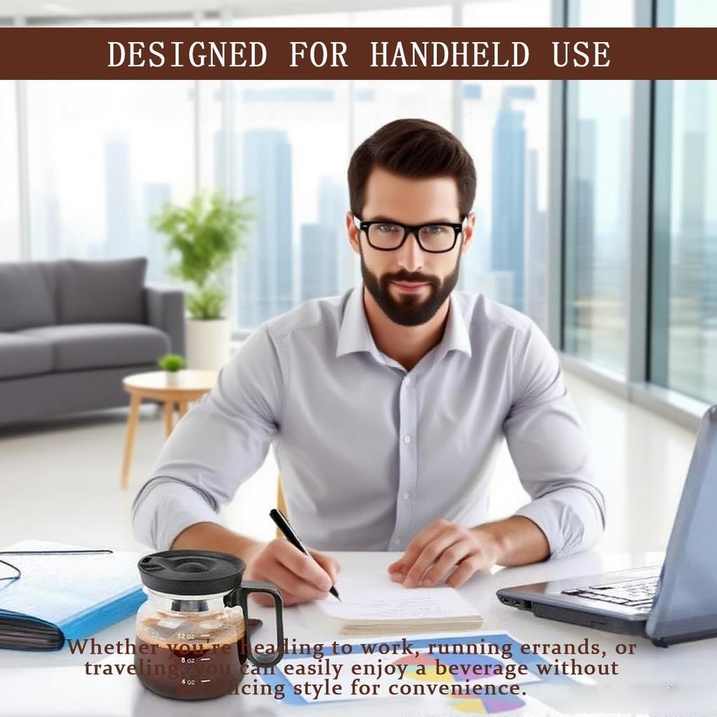 Мини кружка-кофейник с дорожной крышкой и соломинкой для горячих чаев, горячего шоколада 16 унций