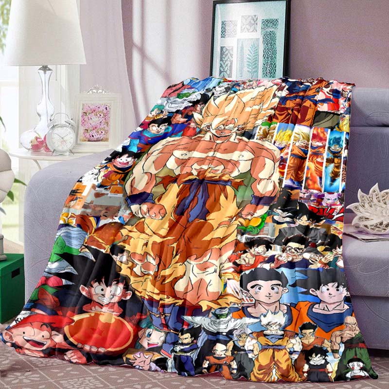 Dragon Ball Anime Print Blanket Warm Comfortable Flannel Blanket Suitable for Bedrooms, Sofas, Beds, Chairs, Picnics, Travel