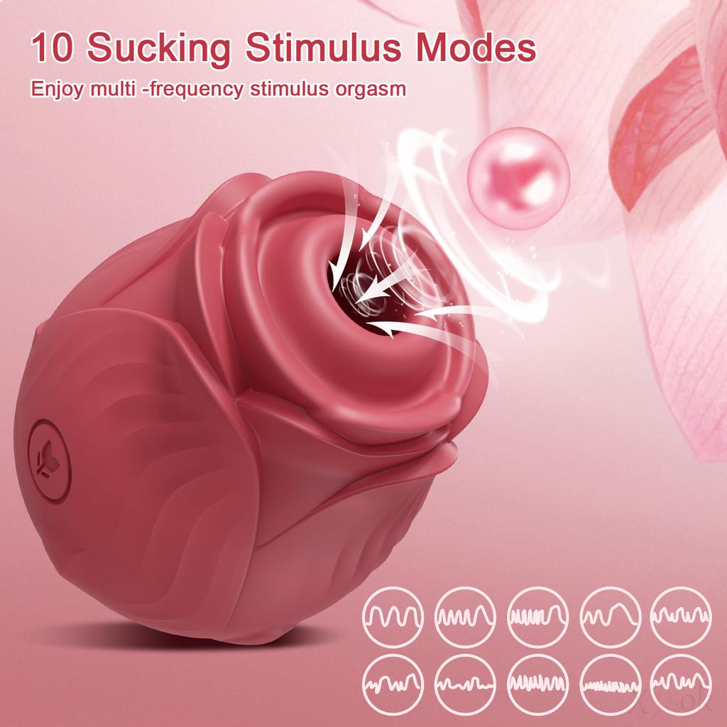 Sucking-Rose Vibrator Toy for Women Vacuum Stimulator Oral Nipple Clit Sucker Female Sex Toys for Women Adults Sex Shop
