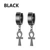 1 Pairs Punk Stainless Steel Stud Earrings Black Earrings Set For Men Women Vintage Hip Hop Piercing Ear Jewelry
