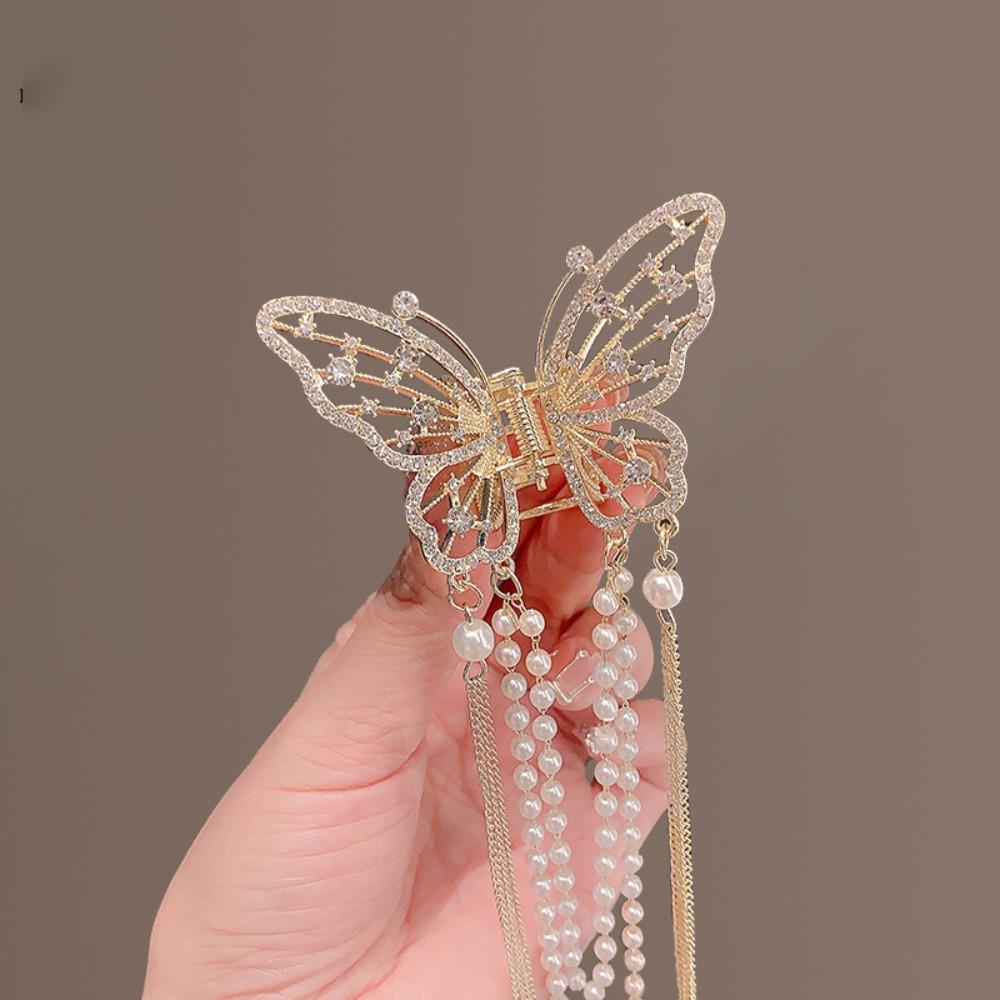 For Girls Pearl  Women Crab Clip Hair Accessories Butterfly Hair Claw Korean Style Hair Clip
