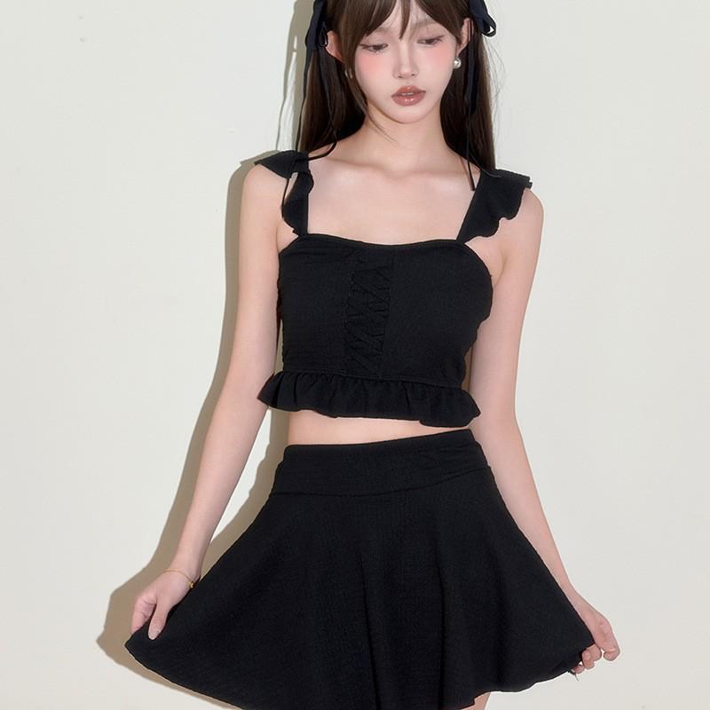 Женский сексуальный облегающий купальник с юбкой с разрезом - Мода горячих источников 2025