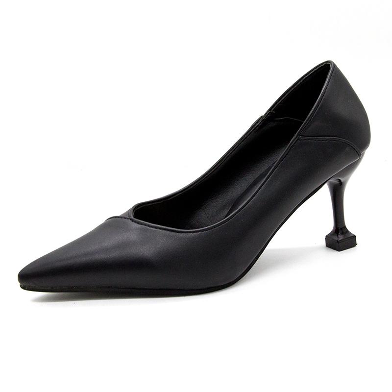 Новые удобные кожаные женские черные туфли на высоком каблуке женские офисные рабочие туфли роскошные туфли на высоком каблуке женские