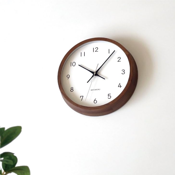 KATOMOKU muku clock 13 Настенные часы из ореха Плавная секундная стрелка Диаметр km-104WA 30,6 см (Кварцевые часы)