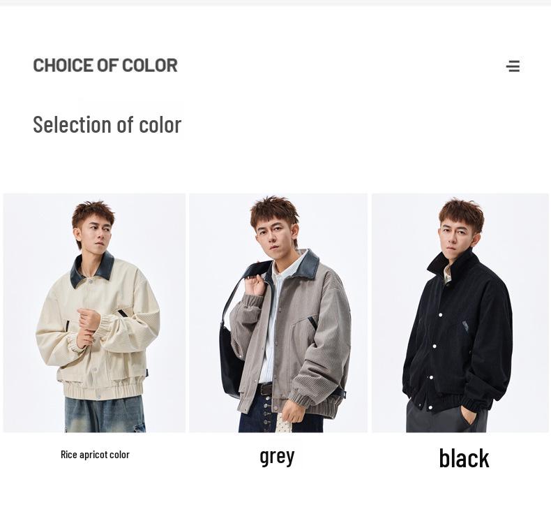 ACU Мужская одежда | Мужская вельветовая куртка с лацканами в стиле color block - Осень/Зима 2026 Высококачественная повседневная пэчворк