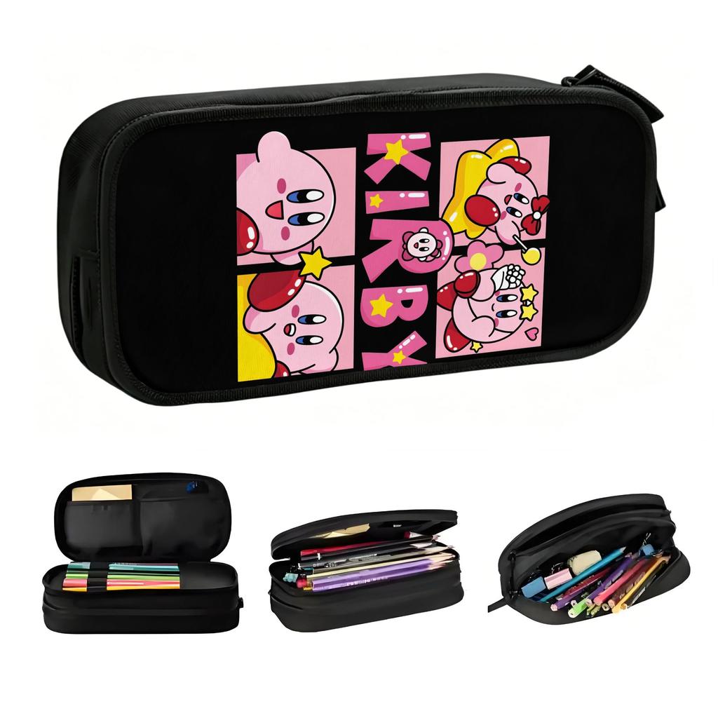 Anime K-Kirbys Cute Pencil Case Girls Boys Big Capacity Cartoon Game Pencil Pouch Students Stationery