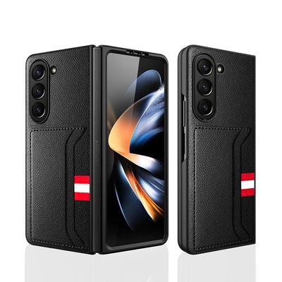 Чехол из кожи Clemence для телефона Samsung Galaxy Z Fold5 Fold4 Fold3 Fold 5 4 3 5G с держателем для карт, защитный чехол от падений