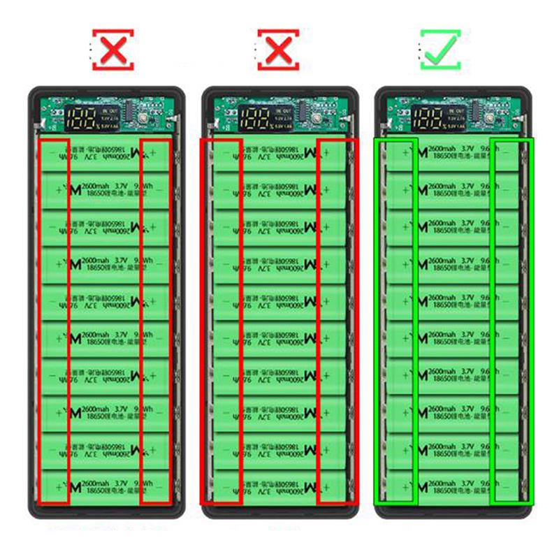 Practical Power Bank Shell Charger Box Dual Usb Diy Lcd Display 10X18650 Battery Case