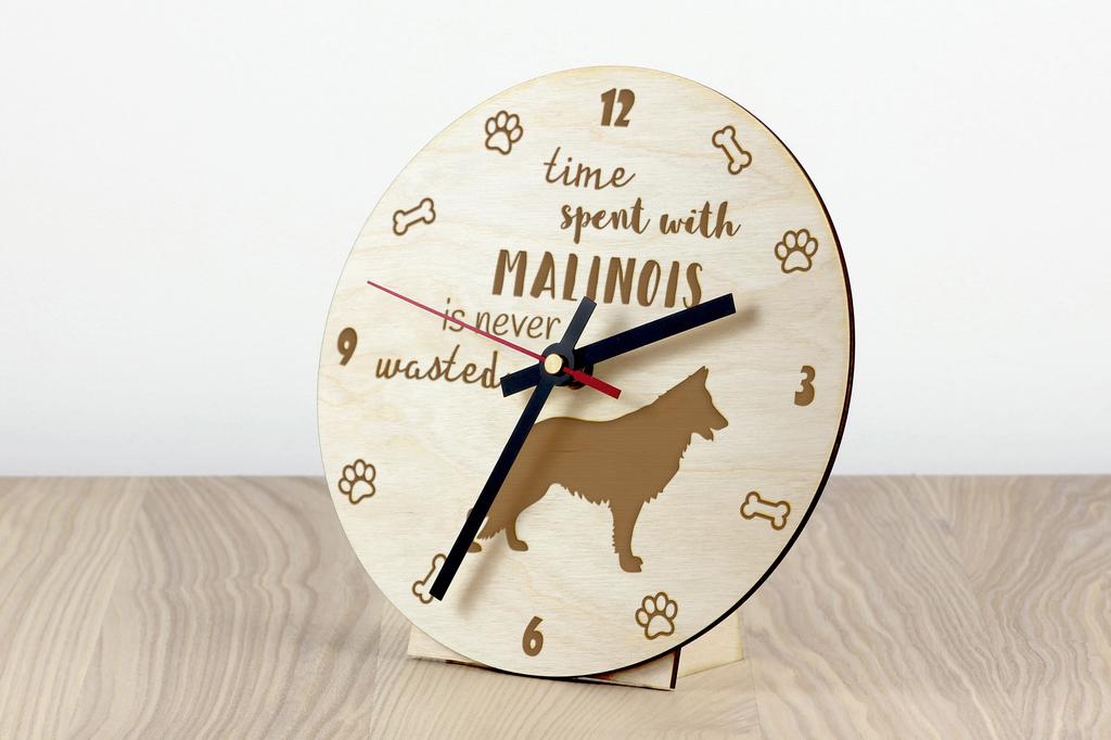Malinois Belgian Shepherd Dog - clock with dog, wooden clock with engraving, personalised clock by Art-Dog