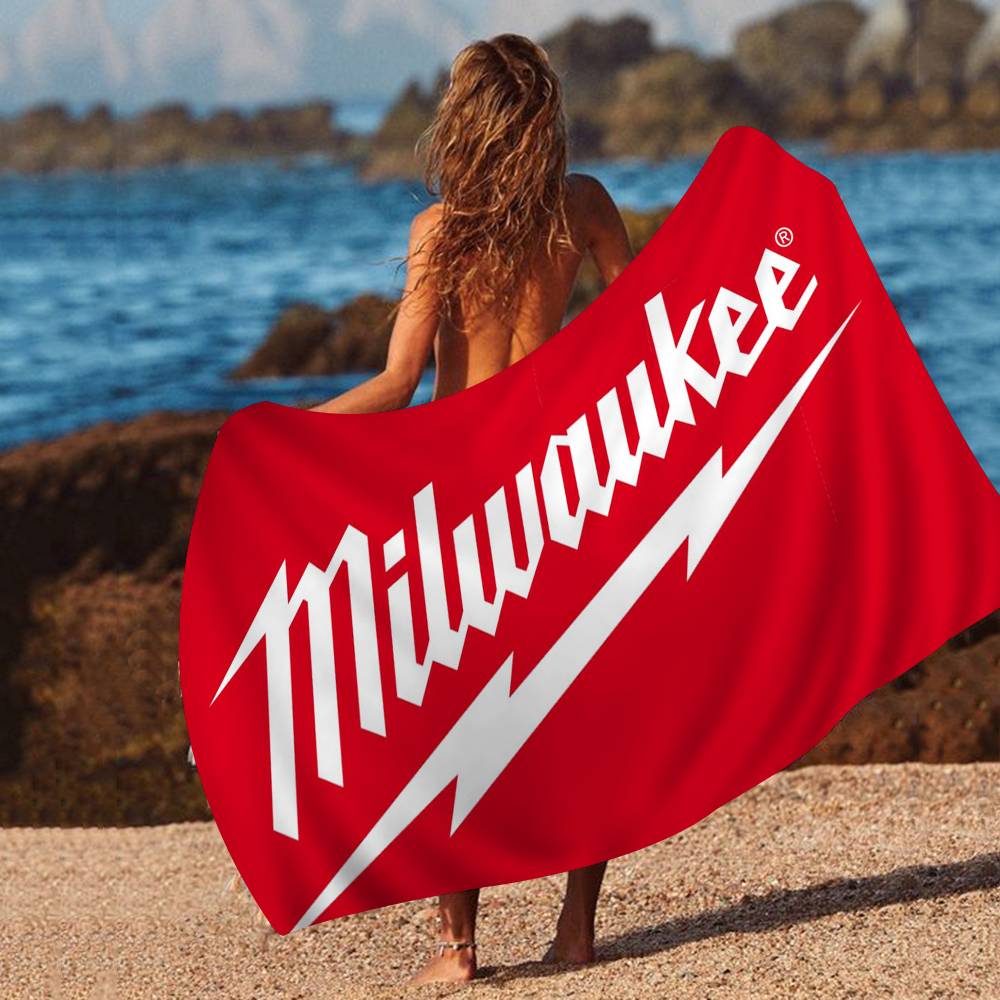 LOGO M-Milwaukees Модное Микрофибровое Одеяло Быстросохнущие Пляжные Полотенца Большого Размера С Принтом Супервпитывающее Полотенце-Одеяло для Бассейна