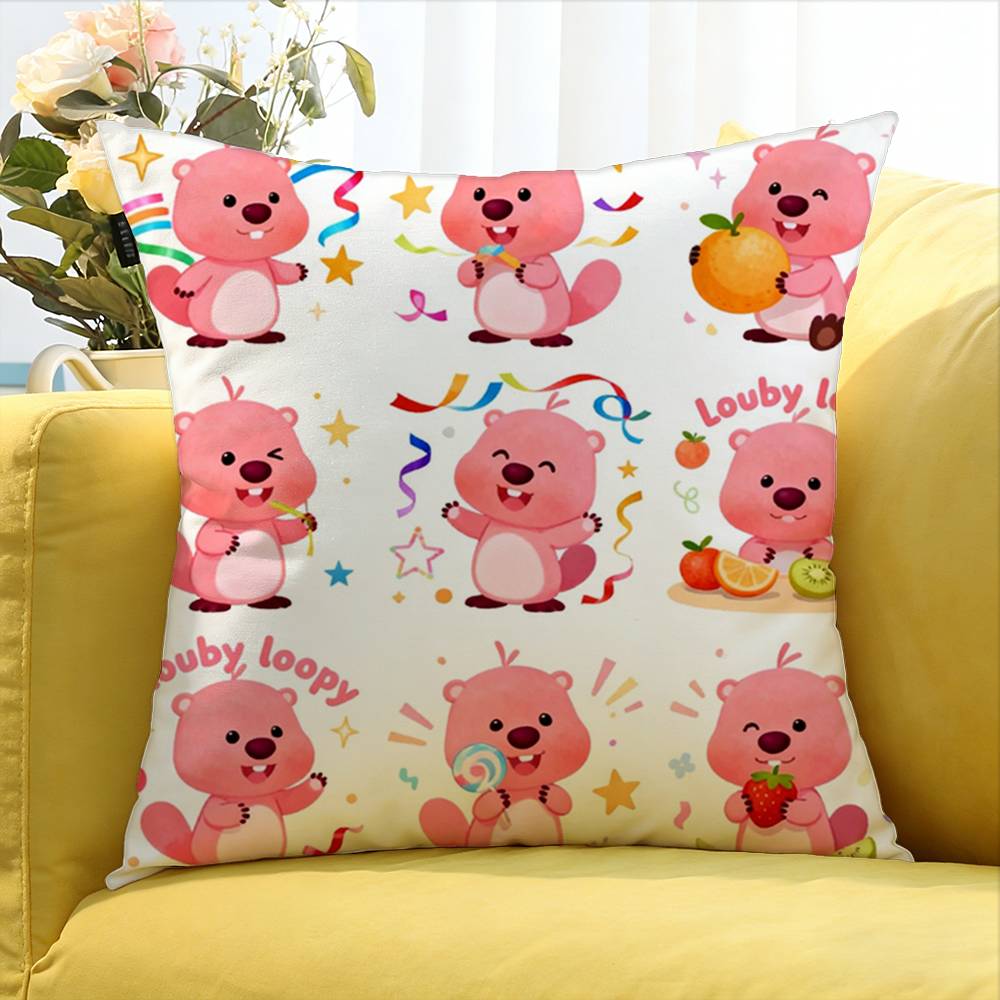 Korea Zanmang L-Loopy Various Sizes Square Pillow Case For Car Home Bedchamber Decor