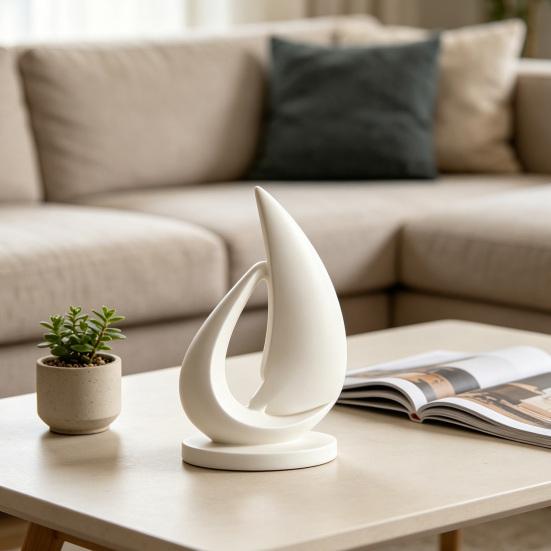 Modern Sailboat Statue 3D Printed Shipping Boat Figurine for Living Room Coffee Table Office Shelf Table Centerpiece