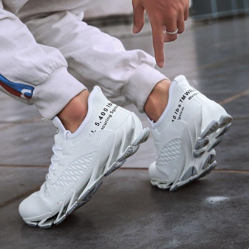 Мужская обувь нового стиля, тканая спортивная обувь с ножевым краем, дышащая обувь для бега, модная мужская спортивная обувь большого размера