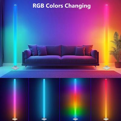 RGB напольная лампа, светодиодная угловая лампа, умная современная напольная лампа с синхронизацией музыки, дистанционным управлением, напольный светильник для спальни, гостиной