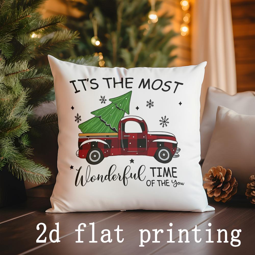 Home Decor Christmasthemed Pillow Covers with Festive Designs Pattern Cushion Cover Suitable for Sofa Bedroom Car Pillow Cover