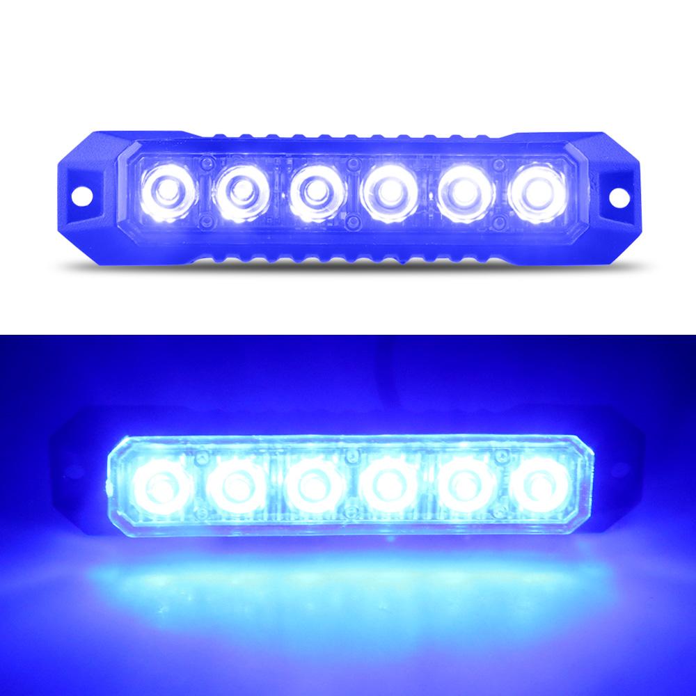 1pcs 6Led Strobe Warning Light Strobe Grille Flashing Lightbar for Emergency Truck Beacon Lamp Amber Car Traffic Light 12-24V