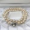 Akoya Pearl Necklace Natural Jewelry Pink Beige Approx. 42cm 7.5mm–8.0mm 36.3g Silver Clasp