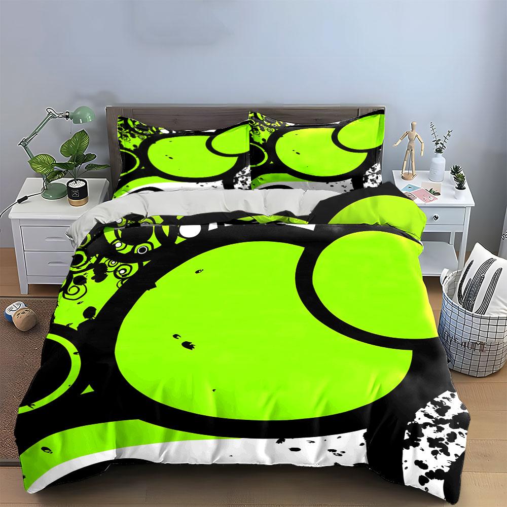 Abstract Art Three-Piece Decor Soft Skin-Friendly Bedding Set Includes 1 Duvet Cover And 2 Pillowcase Gift