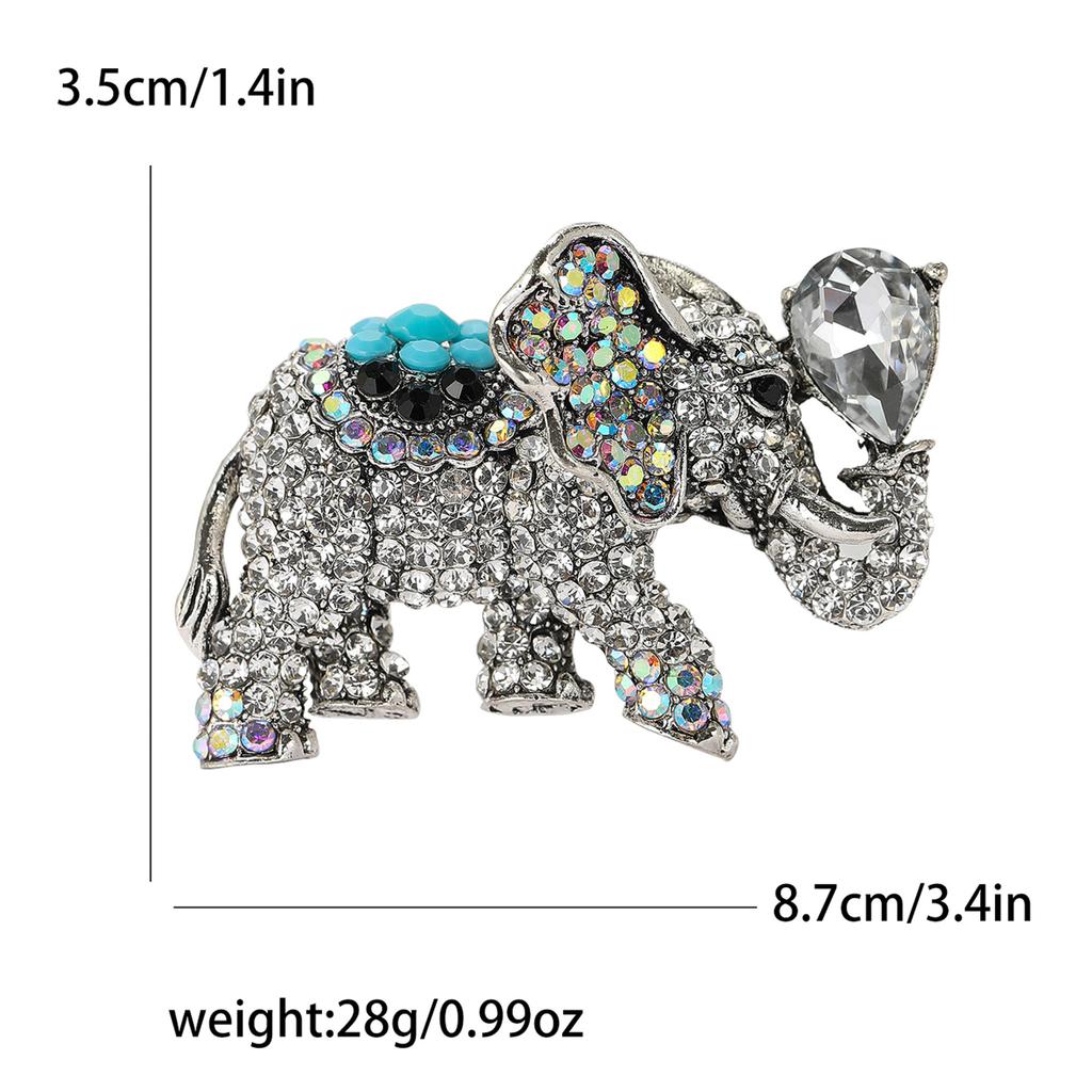 Изысканная универсальная брошь в виде слона со стразами из сплава, креативная легкая роскошная брошь для мужской и женской одежды, ювелирное украшение на булавке