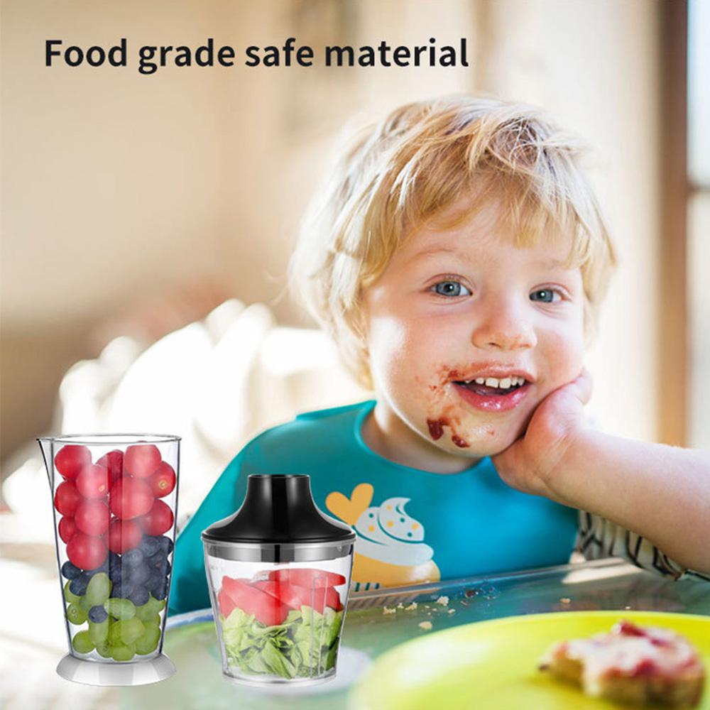 Ручной блендер, погружной ручной блендер мощностью 1200 Вт, ручной блендер из нержавеющей стали, ручной блендер 4-в-1 с яичным венчиком, стаканом и чашей-измельчителем