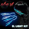 Shark Style Motorcycle Helmet Light Strip LED Night Signal E Glowing Luminous Modified Sticker