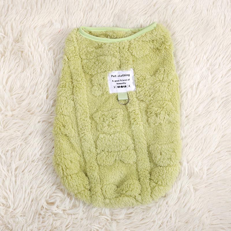 Autumn & Winter Minimalist Pet Sweater: Solid Color Fleece Vest for Dogs & Cats