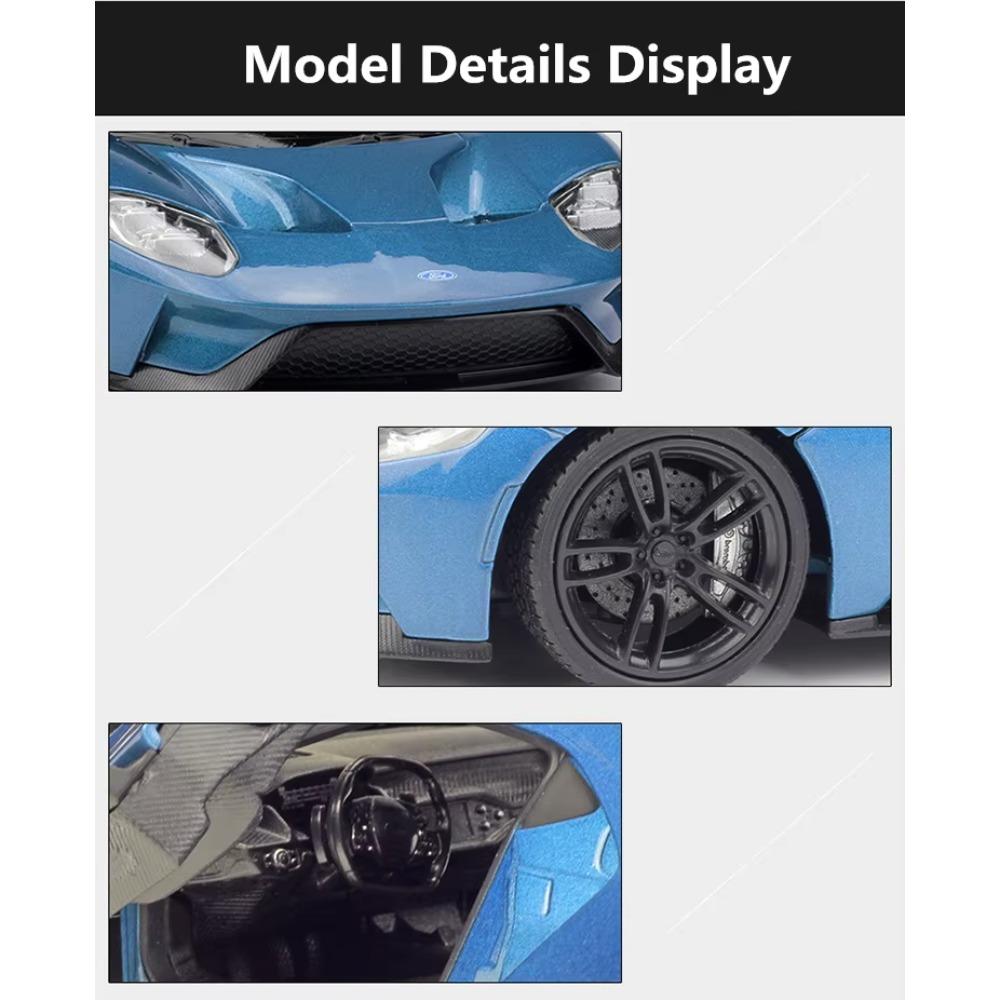 Welly 1/24 Ford GT 2017 Суперкар Модель автомобиля из сплава Литые игрушечные транспортные средства Моделирование Хобби Коллекционные игрушки для автомобилей Подарок на день рождения для детей