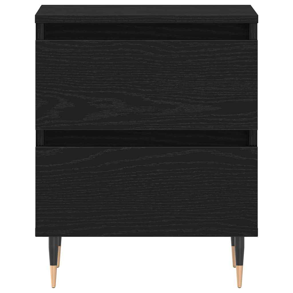 Nightstand Black Oak Effect 40 x 35 x 50 cm Engineered Wood