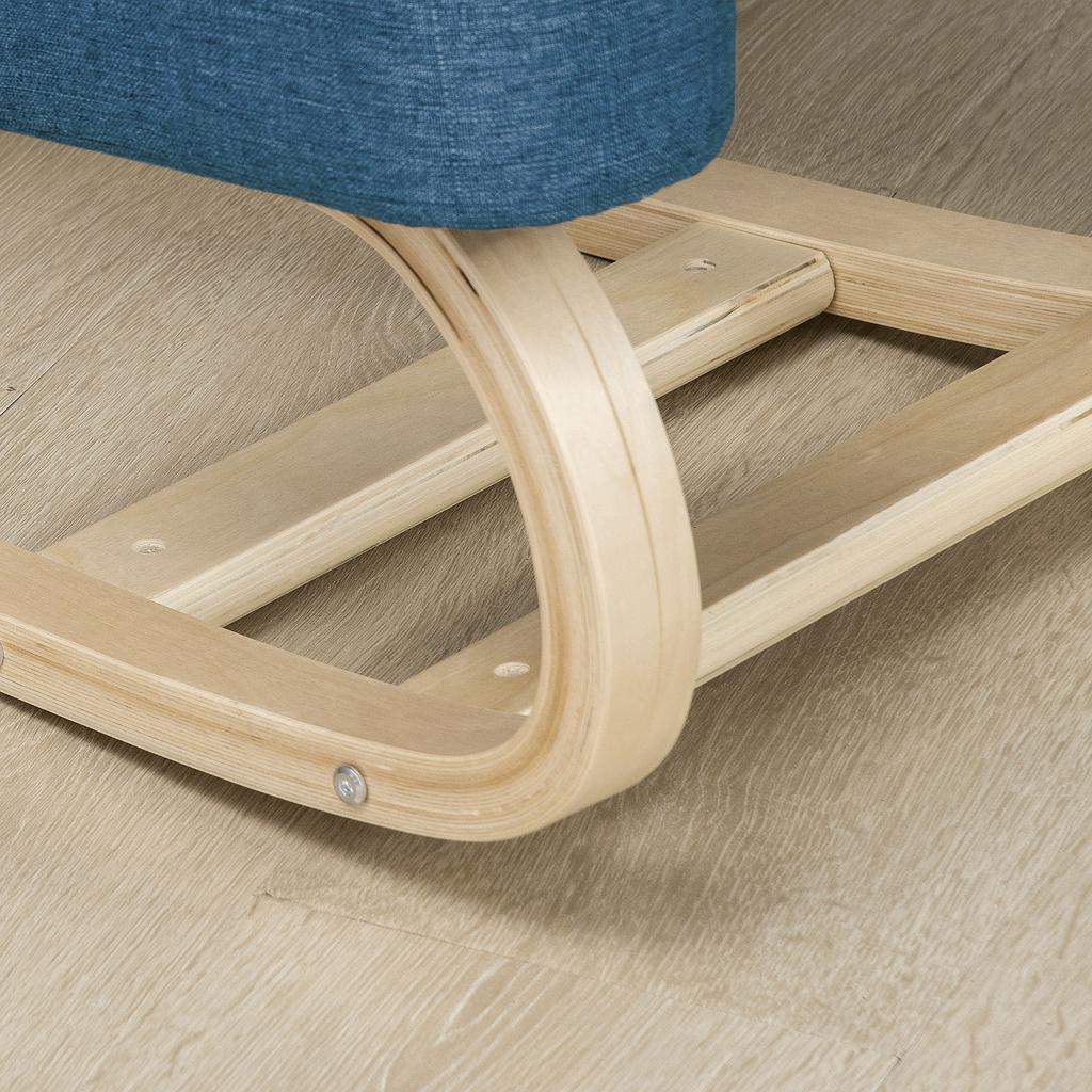 Knee Chair, Ergonomic Seat Stool, Padded Stool for Healthy Sitting Posture, Birch Wood, 120 kg Load Capacity, Blue