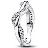 Authentic 925 Sterling Silver Love Message Herbarium Cluster Timeless Pave Single-row Rings For Women Gift Fashion Jewelry