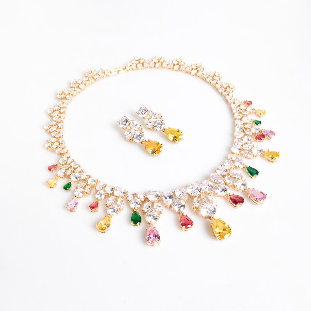 Европейский и американский роскошный свадебный набор украшений Ожерелье Повседневная простая цепочка